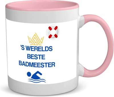 Akyol - 's werelds beste badmeester koffiemok - theemok - roze - Badmeester - badmeesters - badmeesters - cadeau voor badmeester - zwemmen - zwemdiploma - cadeau - kado - gift - geschenk - vaderdag - lifeguard - - 350 ML inhoud