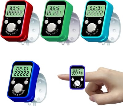 4 Stuks Digitale Vinger Teller, Mechanische Hand Teller met Resetbare 5-Cijferige Weergave, Ideaal voor Sport, Breien en Telwerk