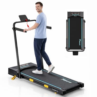 FunLife F3 Opvouwbare Loopband met Borstelloze Motor, Stil Walking Pad 1–10 km/u, 7% Helling, Veiligheidskoord & Dubbel Handgreepsysteem, tot 120 kg