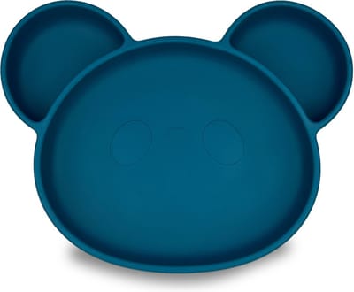 Youly® Siliconen kinderbord beer - Kinderservies - Baby servies - Baby bord - Anti Slip - Bord met zuignap - BPA vrij - Marine Blauw