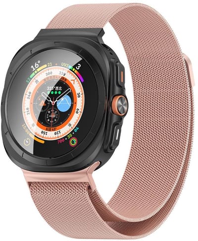 Milanees bandje - geschikt voor Samsung Galaxy Watch Ultra (47mm) / Ultra 2025 (47mm) - rvs Milanese met magneet sluiting - roze