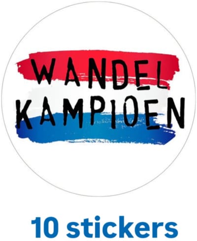 10x Sticker Wandel kampioen - Wandelkampioen - vierdaagse - avond4daagse - wandelen - avondvierdaagse