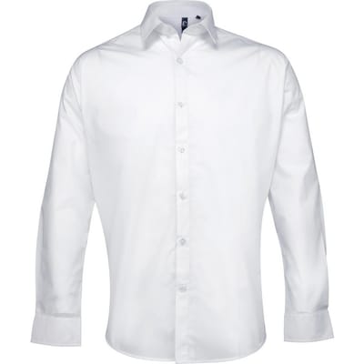 Premier Heren Supreme Poplin Formeel Overhemd (Wit)