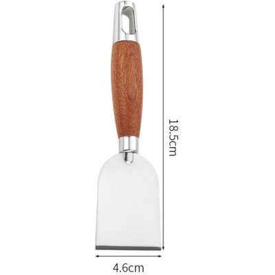 Spatule de cuisson à steak à tête carrée en acier inoxydable, pelle à pizza, crêpes, bœuf, grattoir, manche en bois, ustensiles de barbecue pour la cuisine white