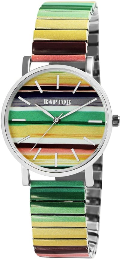 Raptor Herenhorloge siliconen JW20204 met echte leren band, 5ATM, basic, modern, zakelijk