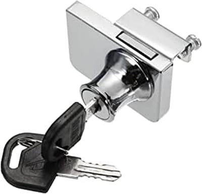 Glasdeur slot met chroomafwerking, inclusief 2 sleutels en geschikt voor glazen kasten