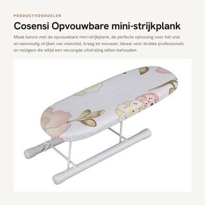Dailygoods- Strijkplank Mini - Opvouwbaar - 100% Katoenen Doek - Handtafel - Ideaal voor Manchetten - Bescherming tegen Verbranding
