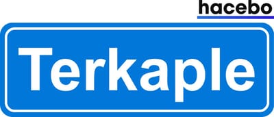 Hacebo - Plaatsnaam Sticker - 29x10 CM - Terkaple sticker - Verkeersborden sticker - grappige cadeaus - Terkaple