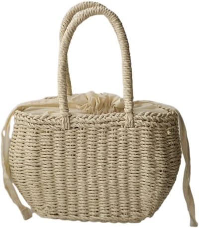 Strandtas Rieten Tas - Zomer Handtas - Strand Bezoeken - Handgeweven Rattan - 28 x 23 x 19 cm - Natuurlijk
