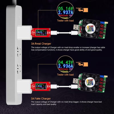 TC64 type-c écran LCD couleur USB voltmètre ampèremètre tension compteur de courant multimètre batterie PD