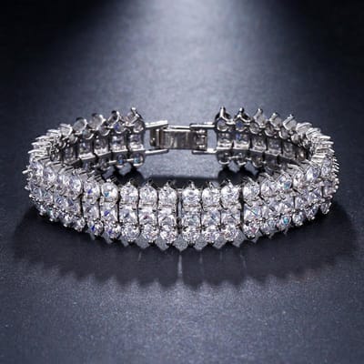 Emmaya Merk Trendy Bedel Aaa Cubic Zircon Wit Goud Kleur Kristal Armbanden Voor Vrouwen Elegantie Sieraden Bruiloft Feest Cadeau 17cm