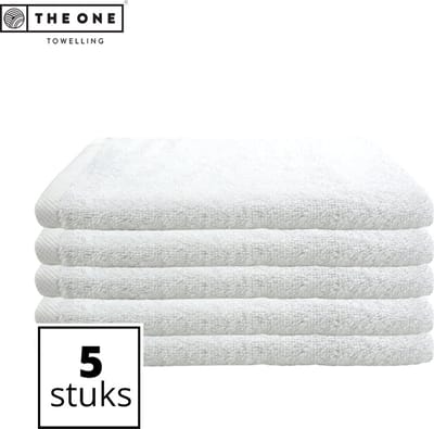 The One Towelling Hotel Gastendoeken - 30 x 50 cm - 5 Stuks - Luxe Kleine handdoeken - Voordeelverpakking - 500 gr/m² - 100% Gekamd katoen - Wit