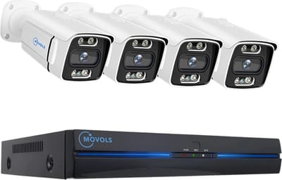 Beveiligingscamerasysteem - 8CH 8MP Camera - Openlucht - Bewakingscamera - Beveiligingscamera - Beveiligingscamerasysteem - NTSC,PAL - 4 stuks - Wit