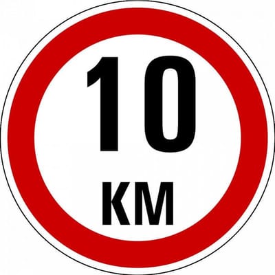 Maximaal 10 km bord, kunststof, A1 100 mm