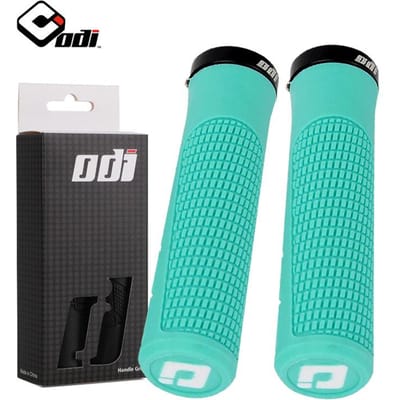 Odi Fietshandvatten Mountainbike Mtb Rubberen Fietsgreep Antislip Manchetten Schokabsorptie Fietshandvat Lock-On Cover Fietsonderdeel Hoge Kwaliteit blue