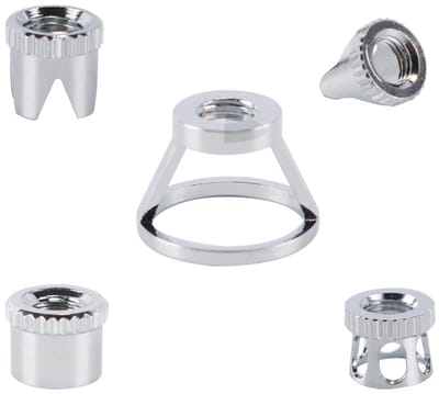 Dailygoods- Naaldkappen Set van 5 - Universele Beschermingskappen - Vervangende Accessoires - Airbrush Kit - Diverse Ontwerpen - Compatibel met 3,7-3,9 mm Draaddiameter - Airbrushkappen