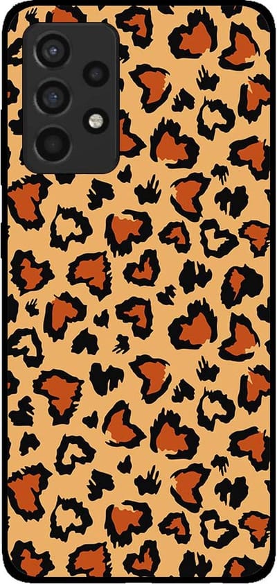 Smartphonica Telefoonhoesje voor Samsung Galaxy A52 met tijgerprint - backcover met panterprint - Bruin geschikt voor Samsung Galaxy A52