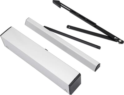 Elektrische Deuropener - Automatische Deurkit - Makkelijk Toegangsverlening - Instelbare Hoek - 47.5x8.1x9.8 cm - Zwart Zilver