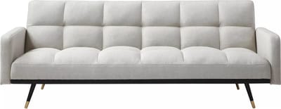 Vente-unique Driezitsslaapbank van beige stof ROREMA