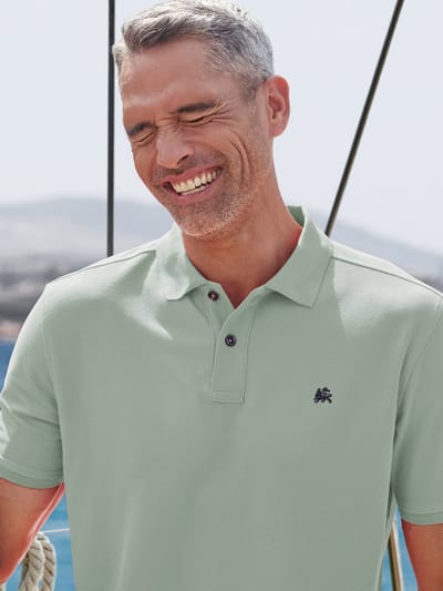 LERROS Klassiek herenpoloshirt met *Cool & Dry*-functie in piquékwaliteit , Maat: M , Kleur: BAY GREEN , 60% katoen, 40% polyester