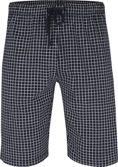 Ceceba heren pyjamabroek kort - donkerblauw met wit geruit