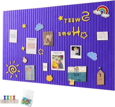 Prikbord 60 x 40 cm - Zelfklevend vilt - Decoratief paars - Ideaal voor kantoor en keuken - ShopVlot