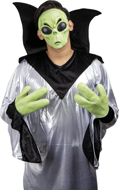 Partychimp Gezichts Masker met Handen Alien met Handen Halloween Masker voor bij Halloween Kostuum Volwassenen - Latex - One-Size