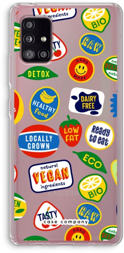Case Company® - Hoesje geschikt voor Samsung Galaxy A51 5G hoesje - Fruitsticker - Soft Cover Telefoonhoesje - Bescherming aan alle Kanten en Schermrand