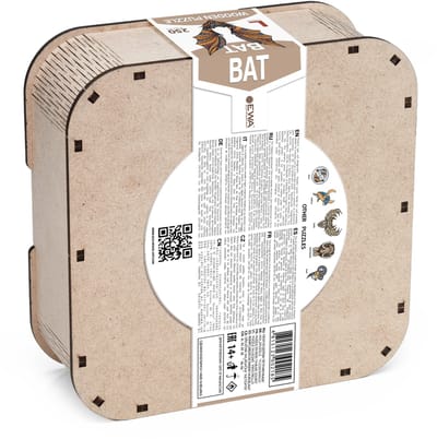 Eco-Wood-Art Vleermuis Houten Legpuzzel Size L – 250 Stukjes – Houten Dierenpuzzel