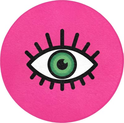 WC mat rond 70x70 cm - Antislip - Minimalistisch - Oog - Roze - Toiletmat - Vloermat - Douchemat - Toilet tapijt - Toiletmatten