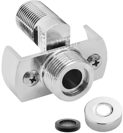 Dailygoods - Douchearmatuuradapter - Messing Armventiel - Corrosiebescherming - Compact Formaat - Excentrische Hoekkraan - Geschikt voor Baden - Korte...