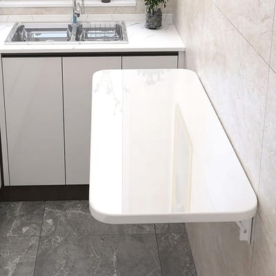 Opvouwbaar Wandbureau - Zwevende Werkplek - Kleine Ruimtes - Ruimtebesparend Ontwerp - 120x30cm - Wit