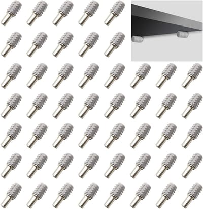 Stevige Glazen Planksteunen 5x20mm, Metalen Plankpinnen met Antislip, Ideaal voor Keukenkasten en Wandplanken (50 Stuks)