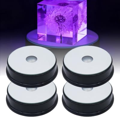 Ronde LED Lampenvoet met 7 Kleuren: Verlichtingsstandaard voor Kristallen, Glazen Beelden en Merchandise, Werkt op 3 AAA Batterijen
