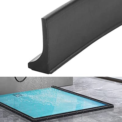 Zelfklevende doucheafdichting - Douchedrempel, waterbarrière, vloerstrip - 2m zwart