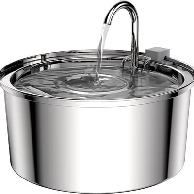 carmdering - Kattendrinkfontein - Huisdierdrinkfontein - RVS Drinkfontein - RVS, actief koolstoffilter, stille pomp, 5V, afwasmachinebestendig - Voor katten & honden - Kraanontwerp, vers water
