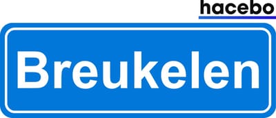 Hacebo - Plaatsnaam Sticker - 29x10 CM - Breukelen sticker - Verkeersborden sticker - grappige cadeaus - Breukelen