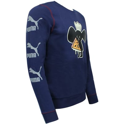 Puma x Tyakasha Heren Crew Sweatshirt Grafische print Trui Navy 578422 06