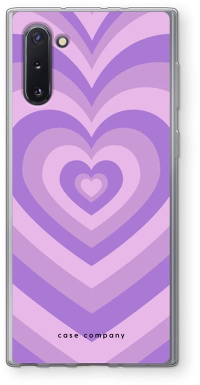 Case Company® - Hoesje geschikt voor Samsung Galaxy Note 10 hoesje - Hart Paars - Soft Cover Telefoonhoesje - Bescherming aan alle Kanten en Schermrand
