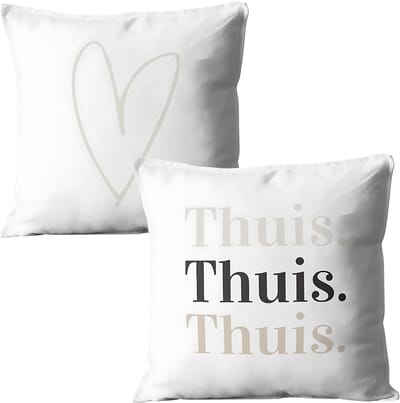 Buitenkussen 40 x 40 cm (binnen & buiten) - tuinkussen - tuin - tuinaccessoires - sierkussen - Thuis - beige - creme - sierkussen - tuinkussen