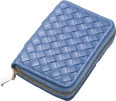 RFID Pasjeshouder Voor 12 Pasjes I Creditcardhouder I Met Geldvak I Pasjes Houder I Wallet I Portemonnee I Anti Skim I Gevlochten PU Leer I Blauw