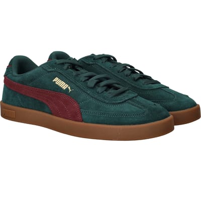 PUMA Puma Club II Era Suede Unisex Sneakers - Green Terrain-Ruby Shimmer