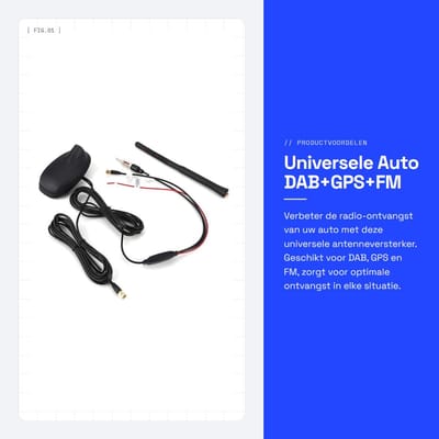 Dailygoods- Antenneversterker Universeel - Auto Antenne DAB+GPS+FM - Waterdicht - Eenvoudige Installatie - Versterking 15dB - Autoantenne