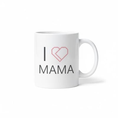 I Love Mama Mok 330 ml – Hartjesdesign Moederdag Cadeau – Keramische Koffiebeker voor Mama