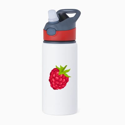 Hacebo® - Framboos waterfles met rietje rood - Fruitschaal - Fruit liefhebbers - Fruit - bessen - gezond eten - water fles - 650ML