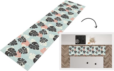 Keukenloper - Loper keuken - Bladeren - Monstera - Hawaii - Patronen - 200x50 cm - Keukenloper vinyl