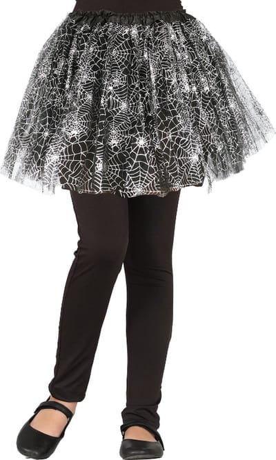 Fiestas Guirca - Meisjes tutu spinnen zwart/ zilver - 30 cm - Carnavalskleding - Carnaval - carnavalskleding 2027 - Carnaval kostuum