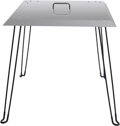 Vuurkorf - Buitenhaard Deksel - Warmte Verspreiden - Inklapbare Poten - 61 x 61 x 61 cm - Zilver