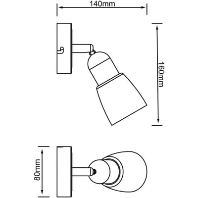 Brilliant Sofia wandspot, ijzer/chroom/wit, projectie 19 cm