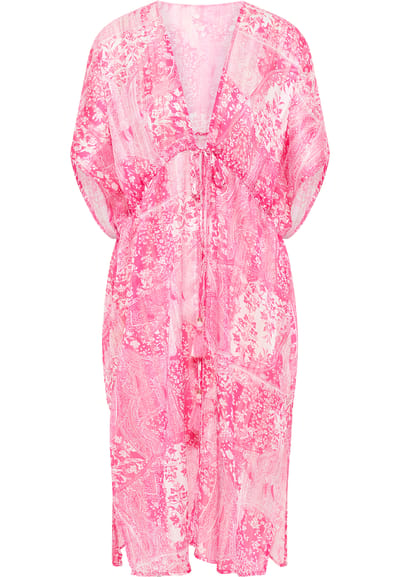 IZIA Kimono Dames roze wit
